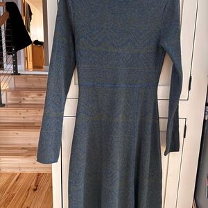 prAna Jacquard Wool Blend Sweater Dress Long Sleeve Size Small